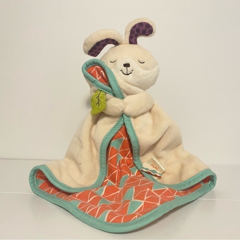 Battat Bunny Lovey Plush Security Blanket Blankie B. Toys Geometric